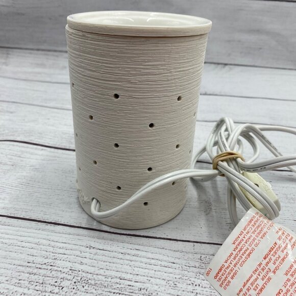 Scentsy Plug In Wax Warmer In White Textured with Light Holes - Picture 7 of 11